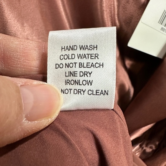 Sweet Generis Look My Way bronze satin slip midi length fitted dress, sz L, NWT - Picture 8 of 9